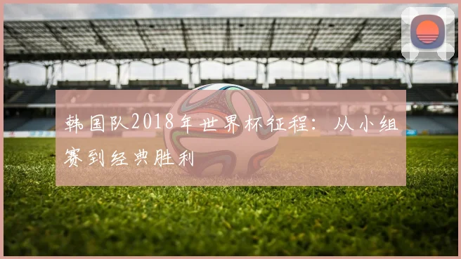 韩国队2018年世界杯征程：从小组赛到经典胜利
